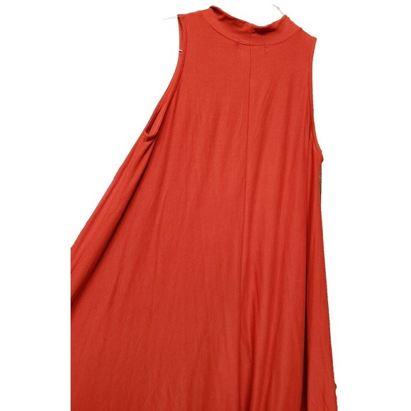Derek Heart Rust Sleeveless Dress Size L Lagenlook Hippie Boho Artsy - Picture 2 of 5